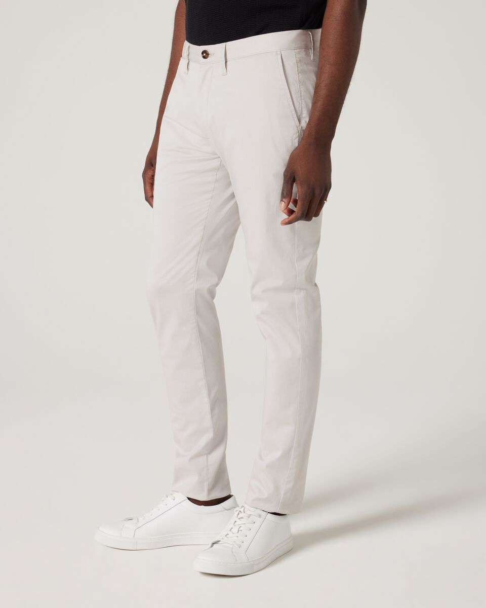 Ultra Slim Stretch Cotton Chino, Silver, hi-res
